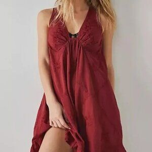 Free People Intimate Mini Dress Size S Embroidered Floral Ruffles Feminine Ditsy